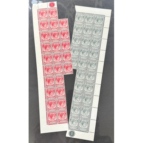 230 - Singapore, 1948-52 p.14 corner marginal strips of 25 with issues to 15c ultramarine, including; 1c, ... 