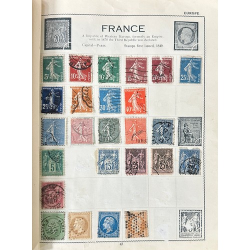 21 - World stamp selection in illustrated The Victory Stamp album, including, Austria, Belgium, France, F... 