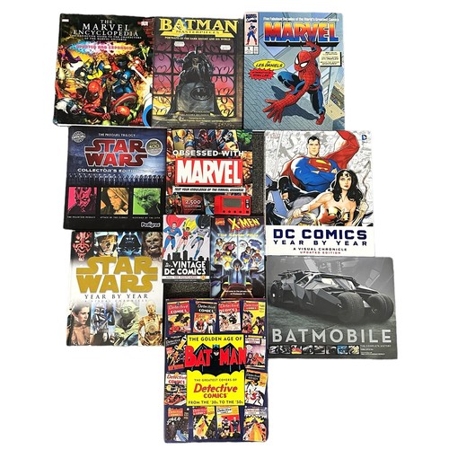 493 - A collection of books on Comics, Superheroes & Star Wars. Batman Masterpieces, The Marvel Encycloped... 