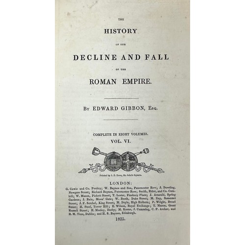 464 - GIBBON, EDWARD. ‘ The History of the Decline and Fall of The Roman Empire ‘ by Edward Gibbon [1825] ... 