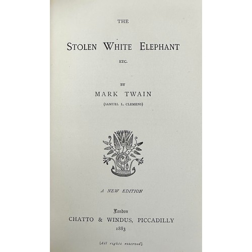 488 - TWAIN, MARK. The Works of Mark Twain. Series of nine rebound 19th Century Mark Twain (Samuel Clemens... 