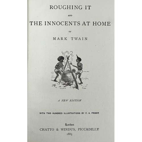 488 - TWAIN, MARK. The Works of Mark Twain. Series of nine rebound 19th Century Mark Twain (Samuel Clemens... 