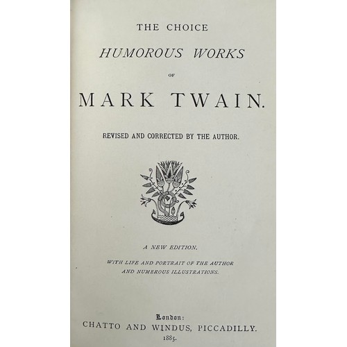 488 - TWAIN, MARK. The Works of Mark Twain. Series of nine rebound 19th Century Mark Twain (Samuel Clemens... 