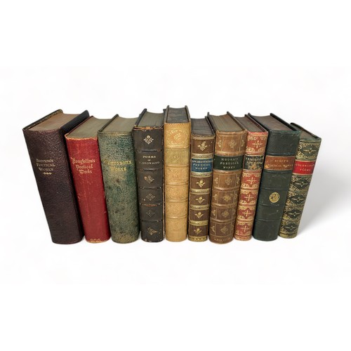 476 - Poetry, collection of ten various late 19th / early 20th Century ‘The Works of’ poetry books, fine b... 