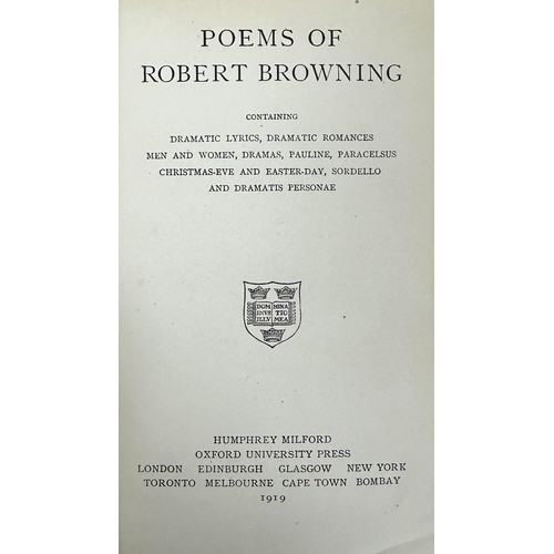 476 - Poetry, collection of ten various late 19th / early 20th Century ‘The Works of’ poetry books, fine b... 