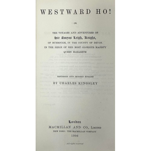 489 - KINGSLEY, CHARLES. Six fine bound novels by Charles Kingsley, published by Macmillan and Co [London]... 