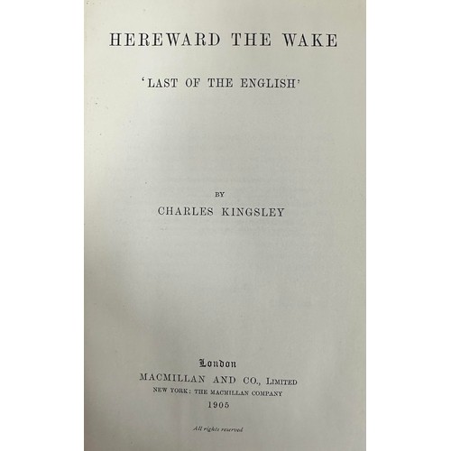 489 - KINGSLEY, CHARLES. Six fine bound novels by Charles Kingsley, published by Macmillan and Co [London]... 