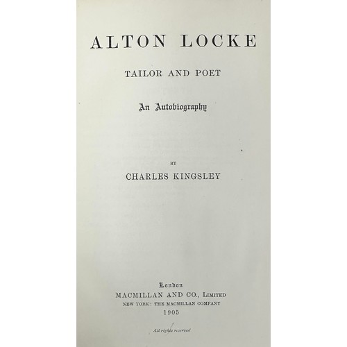 489 - KINGSLEY, CHARLES. Six fine bound novels by Charles Kingsley, published by Macmillan and Co [London]... 