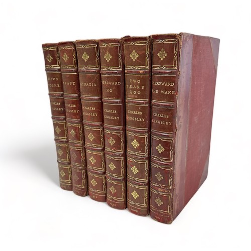 489 - KINGSLEY, CHARLES. Six fine bound novels by Charles Kingsley, published by Macmillan and Co [London]... 