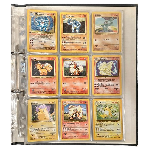 415 - A folder containing 152 Pokemon cards from 1999 Base Set, Jungle and Base Set 2. Including a Holo Ch... 