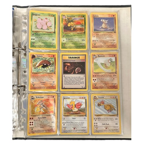 415 - A folder containing 152 Pokemon cards from 1999 Base Set, Jungle and Base Set 2. Including a Holo Ch... 