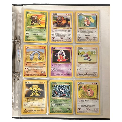 415 - A folder containing 152 Pokemon cards from 1999 Base Set, Jungle and Base Set 2. Including a Holo Ch... 