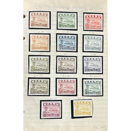 37 - British Commonwealth, Mint collection in binder including Nauru 1924-48 set to 10/ M, Newfoundland 1... 