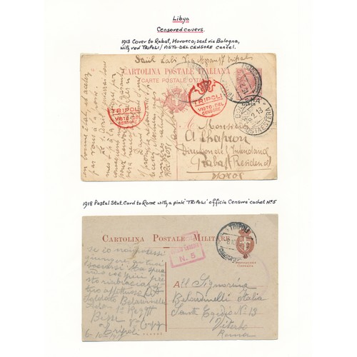 137 - Libya, selection of six early 20th Century Censor mail/postcards, interesting selection to include; ... 