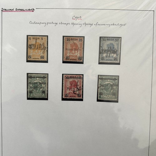 138 - Somaliland, 1903-1950 range on loose album leaves to include; 1903 currency change issues, 1934 Seco... 