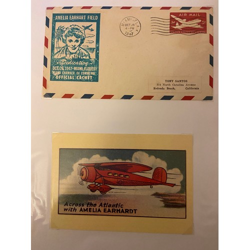 242 - Thematics Amelia Earhart M/U collection in binder, incl a good selection of covers with FDC`s, Post ... 