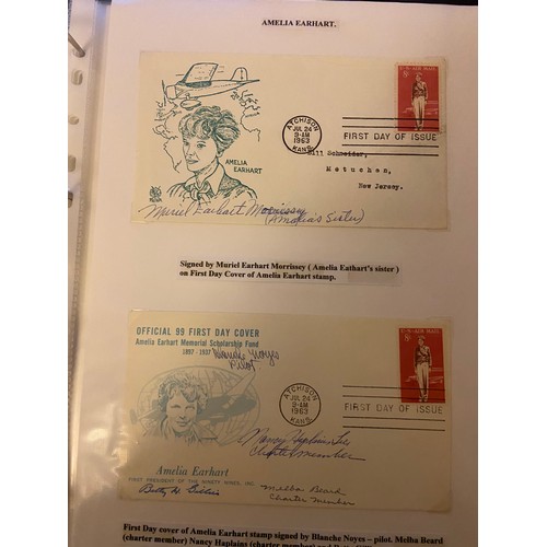 242 - Thematics Amelia Earhart M/U collection in binder, incl a good selection of covers with FDC`s, Post ... 