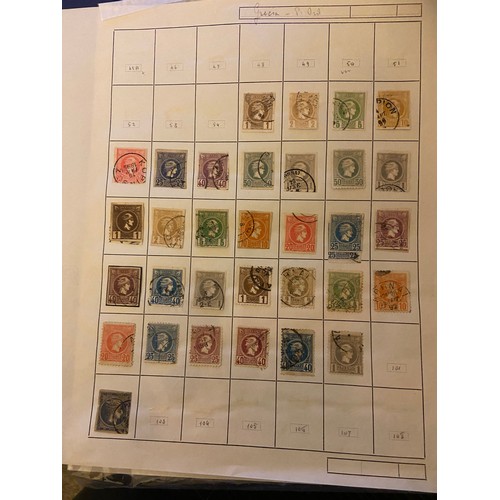 84 - Greece early to modern M/U collection on leaves, incl many later commemorative sets UM etc (100`s)