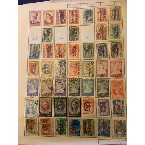 84 - Greece early to modern M/U collection on leaves, incl many later commemorative sets UM etc (100`s)