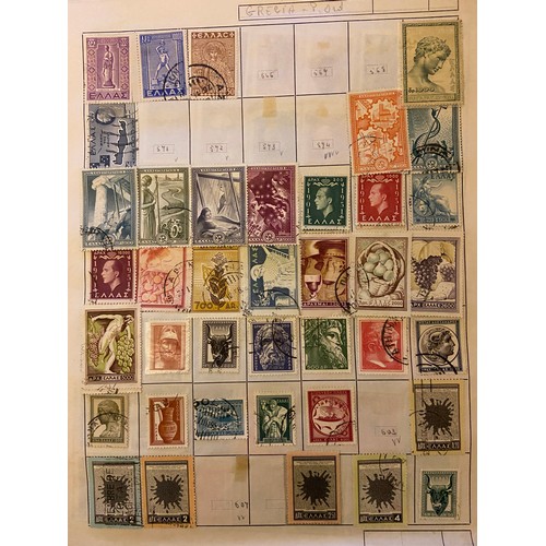 84 - Greece early to modern M/U collection on leaves, incl many later commemorative sets UM etc (100`s)