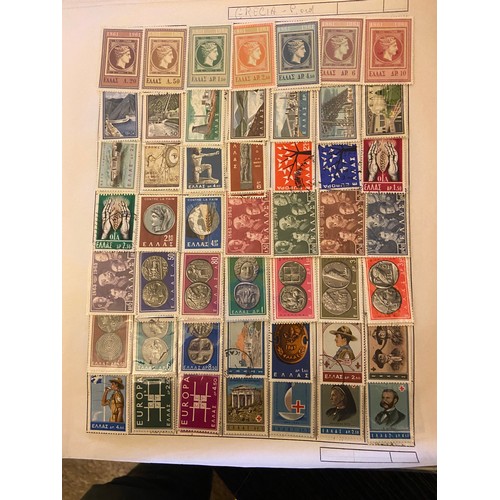 84 - Greece early to modern M/U collection on leaves, incl many later commemorative sets UM etc (100`s)