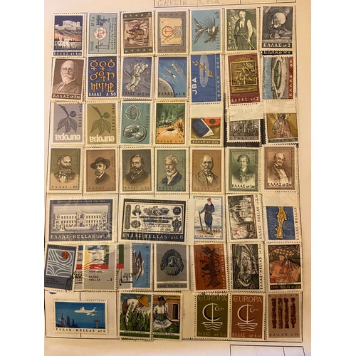 84 - Greece early to modern M/U collection on leaves, incl many later commemorative sets UM etc (100`s)