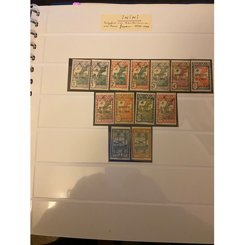 79 - French Colonies M/U collection in binder, incl French Guiana, Martinique, St Pierre e Miquelon etc.