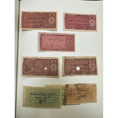 90 - India, range of interesting revenues in album, including; Court Fees etc from Jaipur, Bundi State, B... 