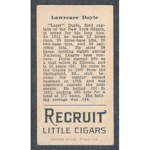 399 - American Tobacco Company Baseball Series T207 brown background, single card, Recruit back - Larry Do... 