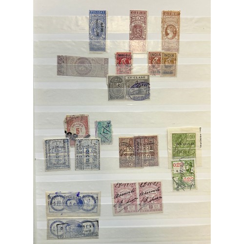 240 - Revenues, interesting collection of world Revenue stamps in organised stockbook, including; Great Br... 