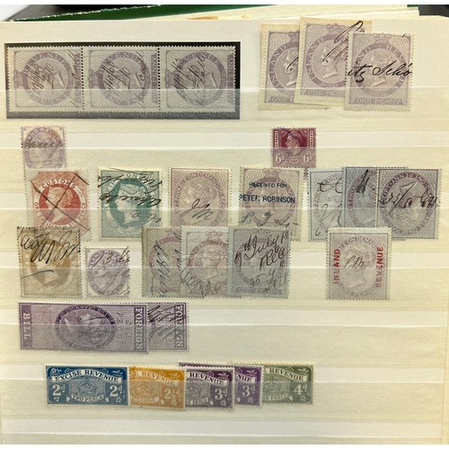 240 - Revenues, interesting collection of world Revenue stamps in organised stockbook, including; Great Br... 