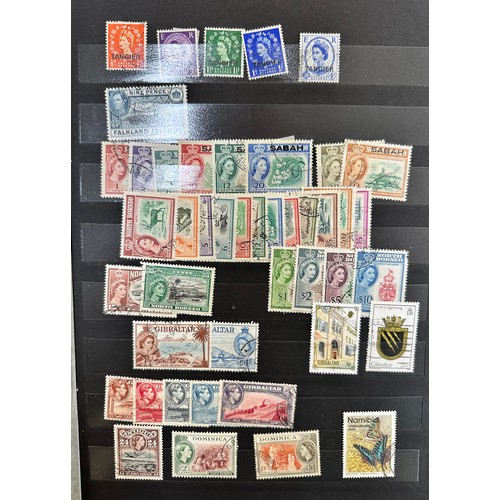 14 - World stamp collection in well-filled stockbook, to include; Parcel Stamps, Railway Stamps, Switzerl... 