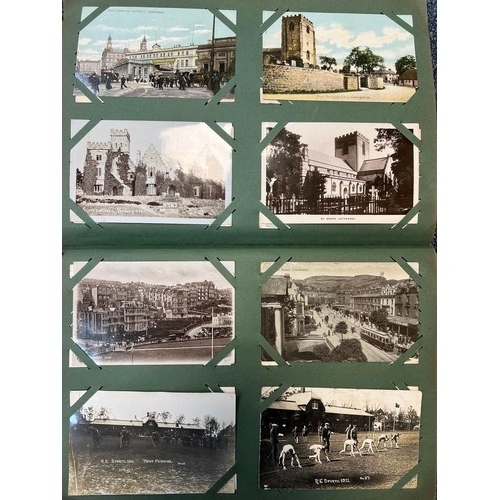 436 - Early 20th Century postcard collection (400), in period album (inscribed Sept 7th 1908), containing ... 