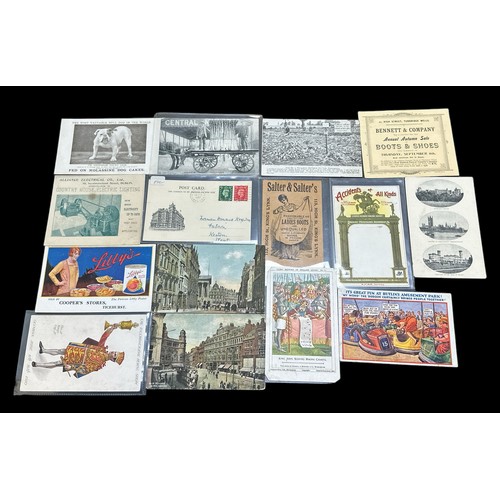 434 - Postcards - Advertising, interesting range of 15 cards with examples from Molassine, Libby's, Evesha... 