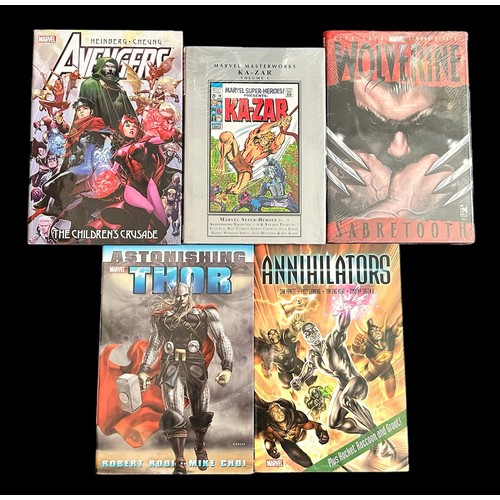 497 - 5x Marvel Hardback Graphic Novels, includes Marvel Masterworks Ka-Zar Vol 1, Wolverine: Sabretooth, ... 