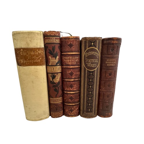 480 - SHAKESPEARE, WILLIAM, Four books of poetry and a Complete works of Shakespeare. Including; 'Wordswor... 