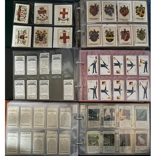 369 - Collection of cigarette cards in 11 albums, complete and part sets in variable condition, with range... 