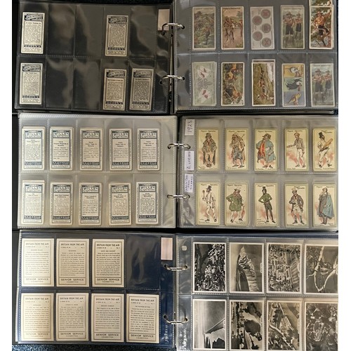 368 - Collection of cigarette cards in 10 albums, apparently complete and part sets in variable condition,... 