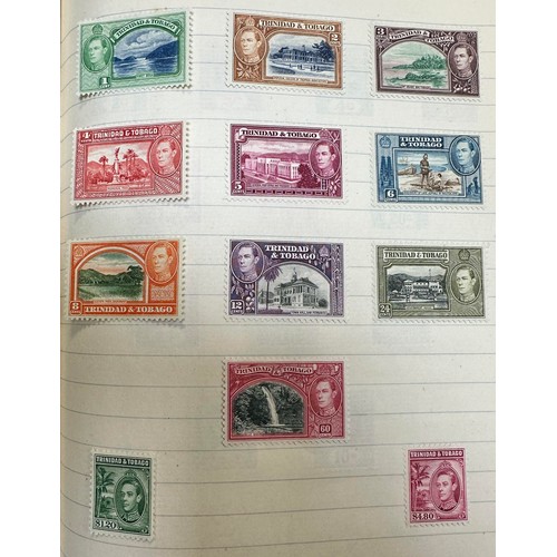 44 - British Commonwealth, exercise book with useful issues including; Basutoland 1938 set to 10/ M, Bech... 