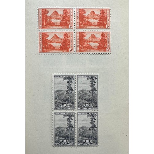 236 - United States of America, collection housed in eight exercise books, including; 1933 American Philat... 