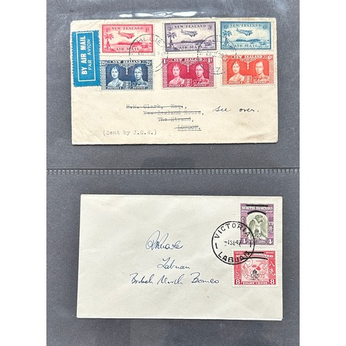 4 - World cover collection in binder, including; Zanzibar Sheikh Adamji Jafferji cover, North Borneo UPU... 