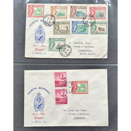 4 - World cover collection in binder, including; Zanzibar Sheikh Adamji Jafferji cover, North Borneo UPU... 