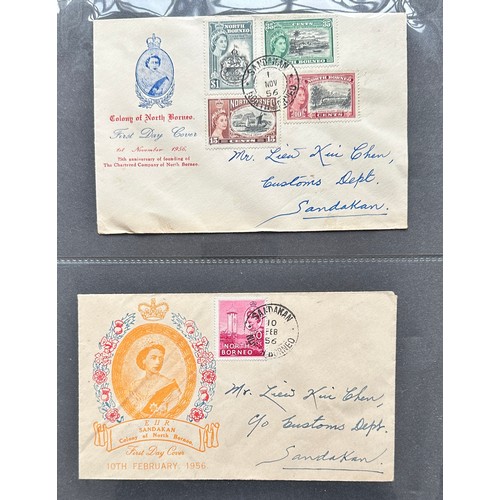 4 - World cover collection in binder, including; Zanzibar Sheikh Adamji Jafferji cover, North Borneo UPU... 