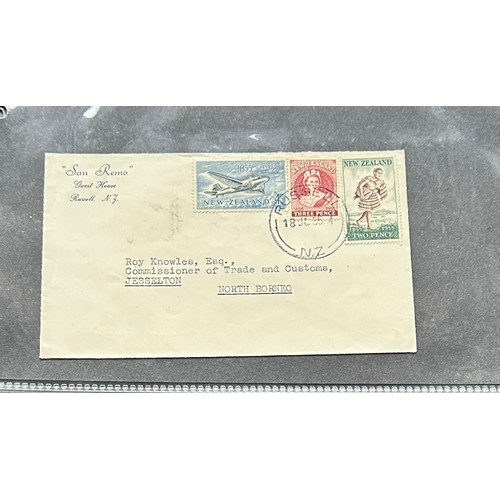 4 - World cover collection in binder, including; Zanzibar Sheikh Adamji Jafferji cover, North Borneo UPU... 