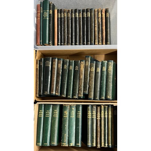 443 - Great Western Railway Magazine Bound Volumes x 47. 1888-90, 1892, 1893-5 (all likely rebound), then ... 