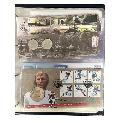 323 - Collection of Royal Mail coin and commemorative coin covers in boxed binder from 1994 to 2009, some ... 