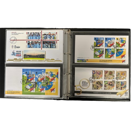 324 - Nearly all 2019 range of illustrated FDC’s in binder with sets, single stamp special events with GB ... 