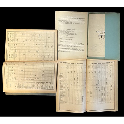 450 - LMS Publications (3) to include 1939 List of Stations with 4 map sheets, Timetables (2) 1964 and 197... 