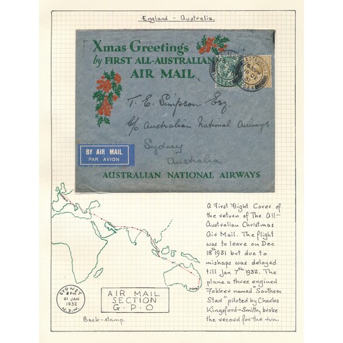 334 - 1930's Flight Covers & ephemera UK to Australia to include 9 covers, some pilot signed. (9)