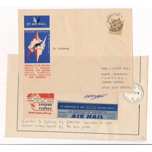 334 - 1930's Flight Covers & ephemera UK to Australia to include 9 covers, some pilot signed. (9)